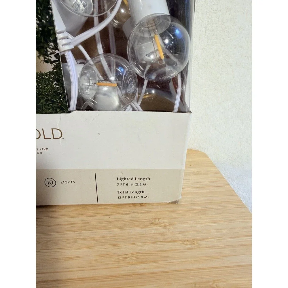 Threshold™ 10ct LED Solar Outdoor Orb Globe String Lights White Tested